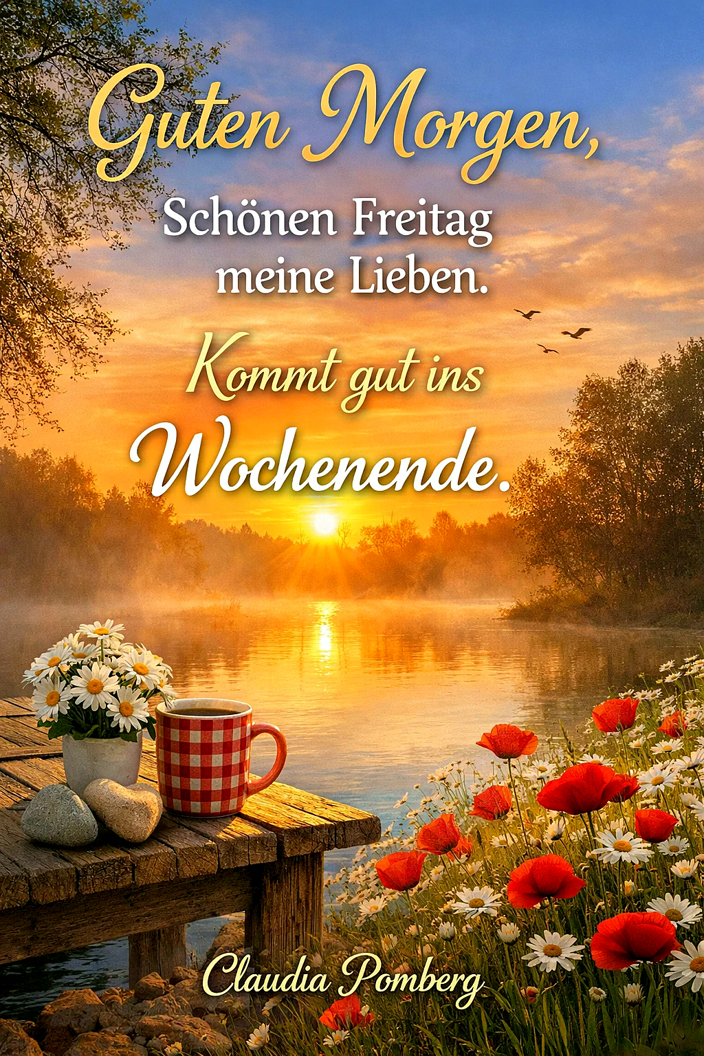 Schönen Freitag! Guten Morgen Grüße zum Wochenende