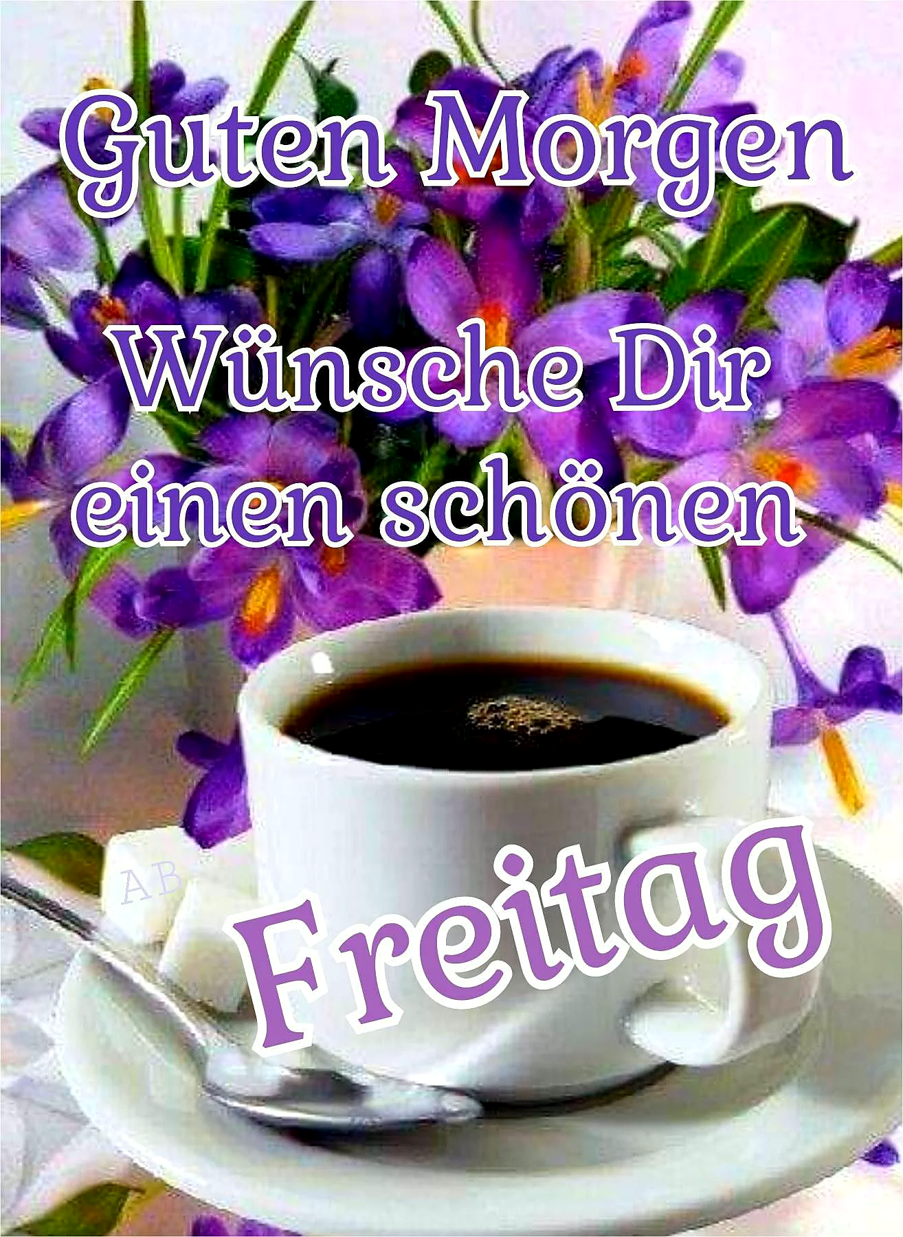 Schönen Freitag! Guten Morgen mit frischen Grüßen