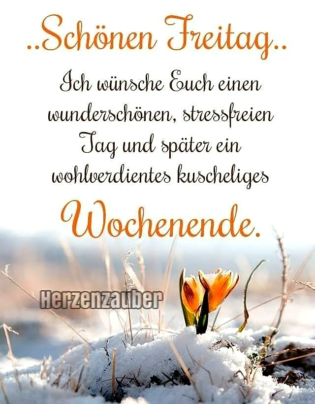 Schönen Freitag - Wunderschönen Tag und kuscheliges Wochenende
