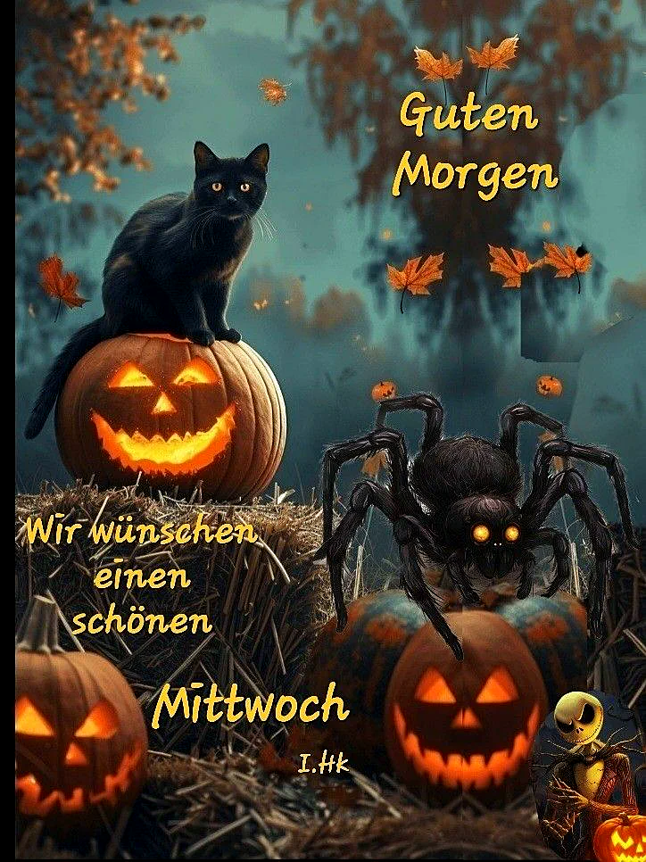 Schönen Mittwoch Bilder - Guten Morgen, Halloween-Gruß