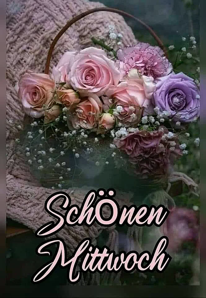 Schönen Mittwoch Bilder - Halbzeit-Motivation mit Blumen