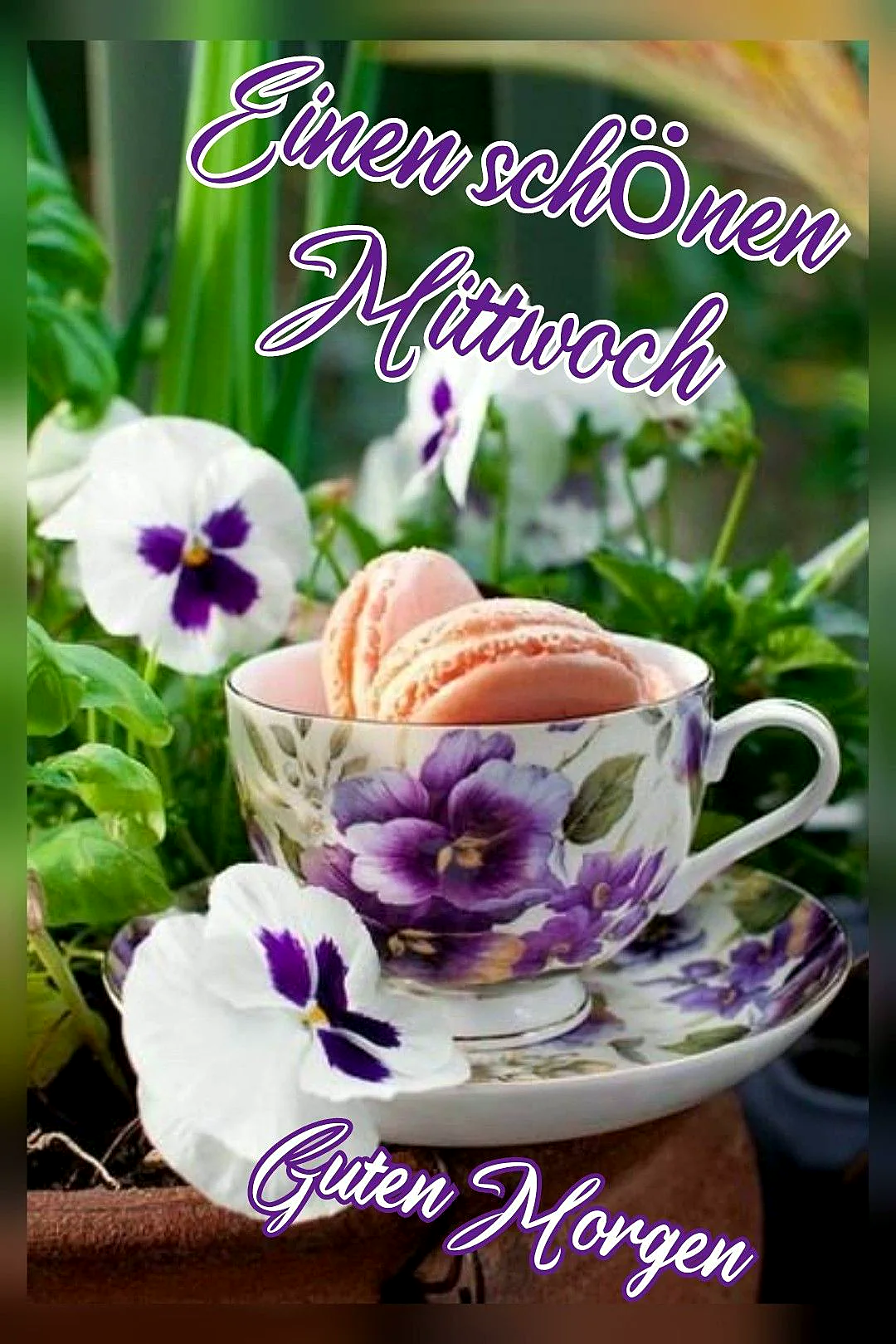 Schönen Mittwoch Bilder - Halbzeit-Motivation mit Blumen & Kaffee