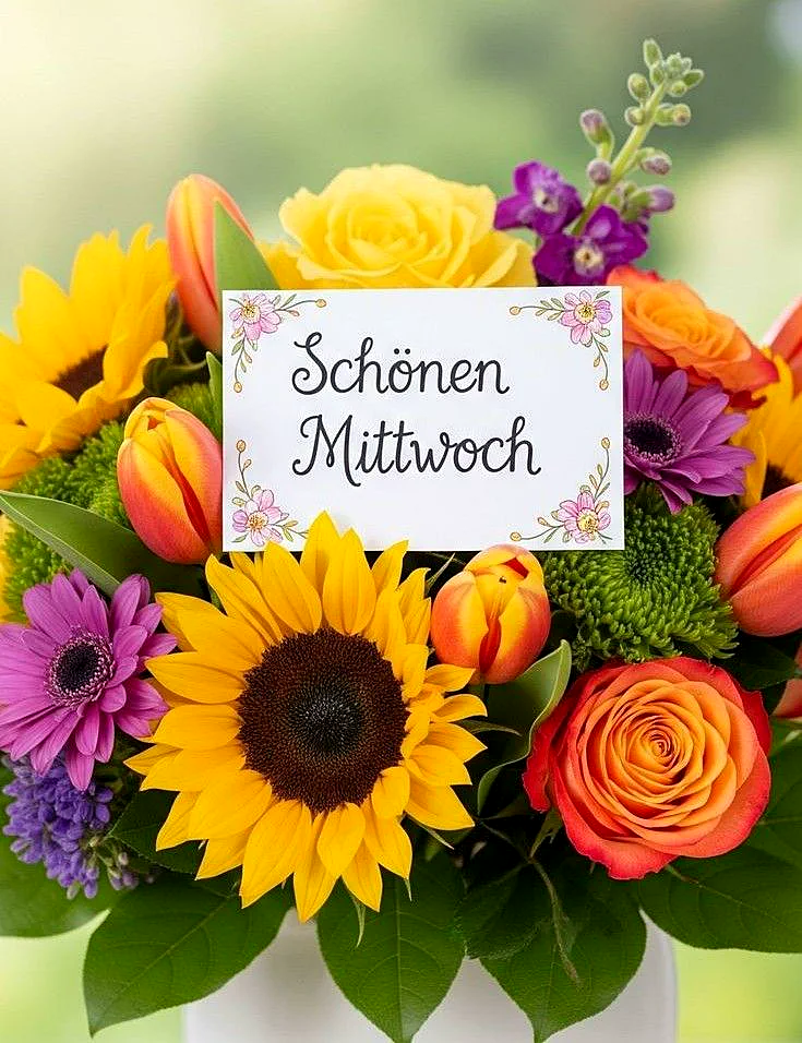Schönen Mittwoch - Blumenstrauß zum Teilen
