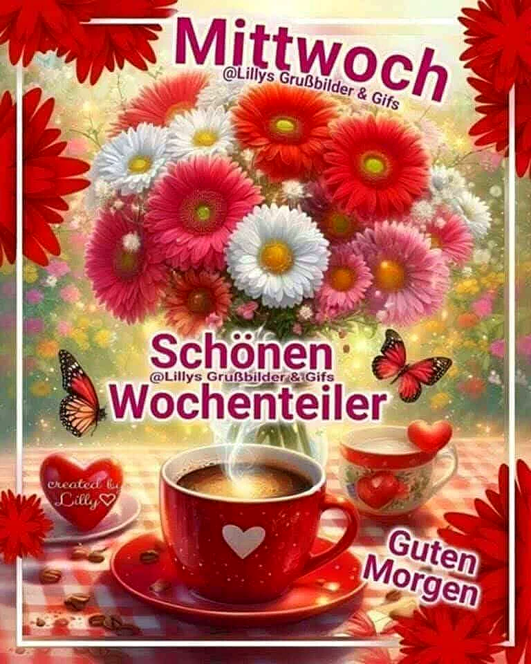 Schönen Mittwoch: Halbzeit-Motivation mit Blumen & Kaffee