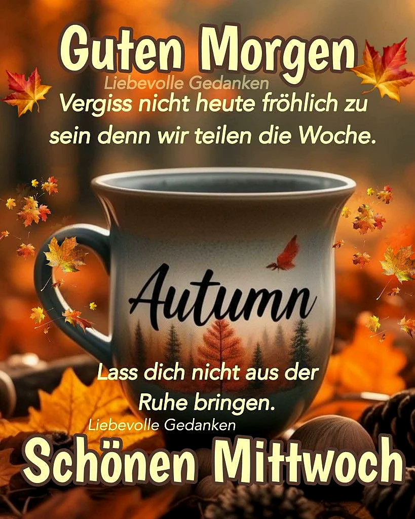 Schönen Mittwoch: Halbzeit-Motivation mit Herbstgruß