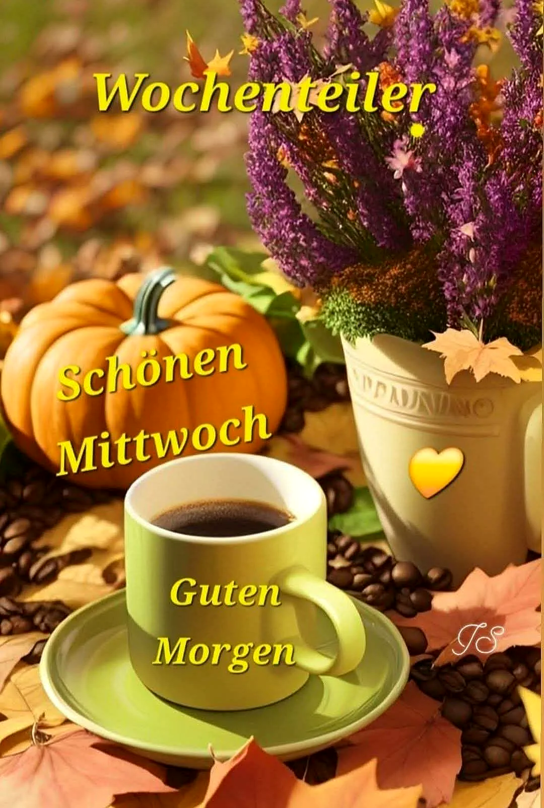 Schönen Mittwoch: Halbzeit-Motivation mit Kaffee und Herbstgruß