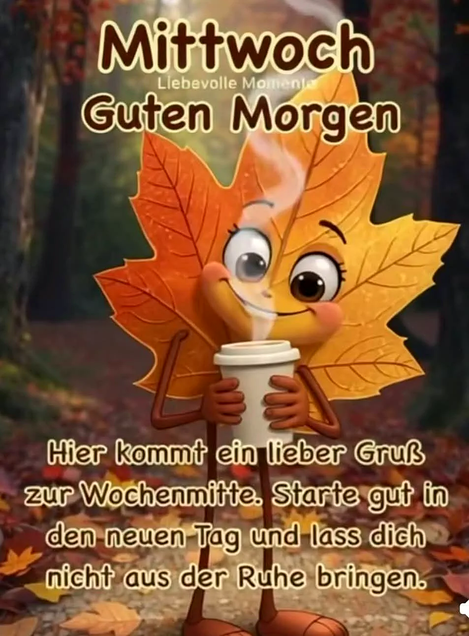 Schönen Mittwoch! Liebevolle Wochenmittegrüße zum Durchhalten und Genießen.