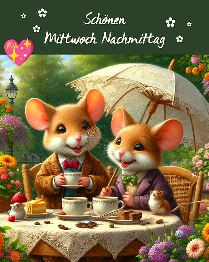 Schönen Mittwoch Nachmittag - Halbzeit-Motivation mit süßen Mäusen