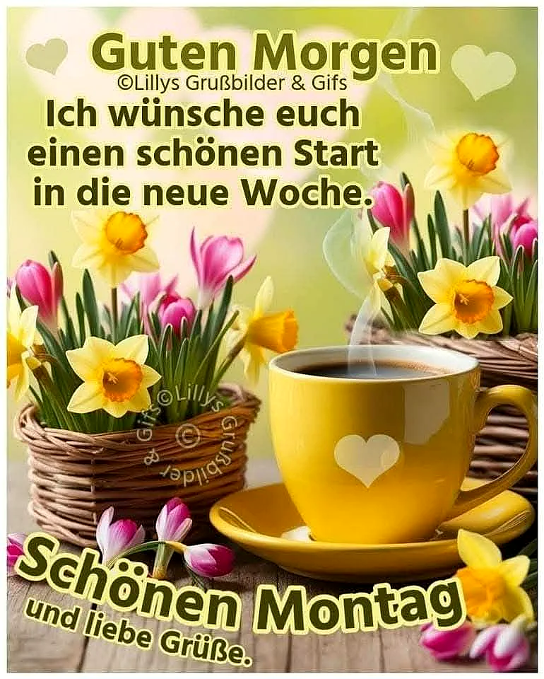 Schönen Montag! Guten Morgen Grüße zum Start in die neue Woche