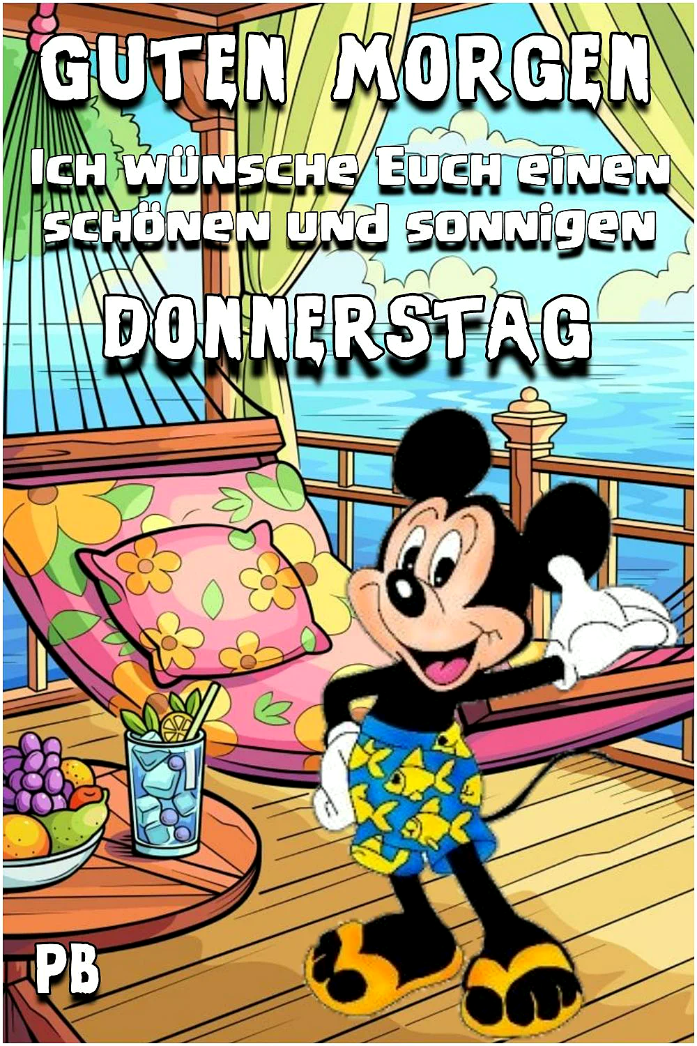 Sonniger Donnerstag Gruß - Guten Morgen Wunsch