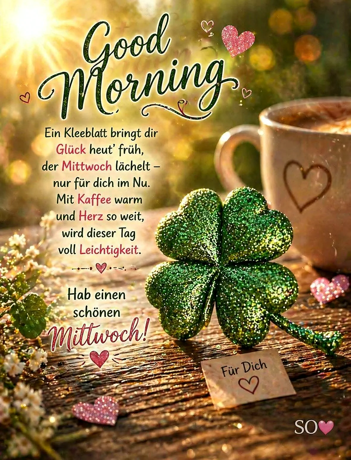 Strahlender Mittwoch: Glück & Leichtigkeit mit einer Tasse Kaffee genießen