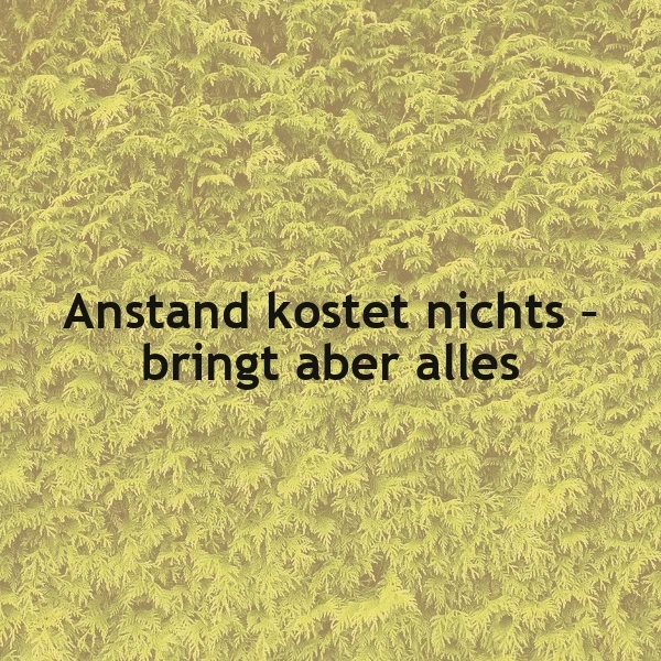 Anstand kostet nichts, bringt aber alles - Weisheit