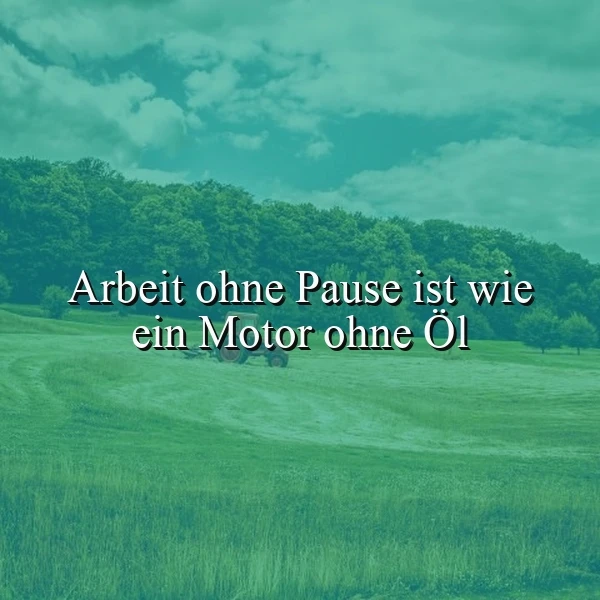 Pause für den Motor, Ruhe für die Seele