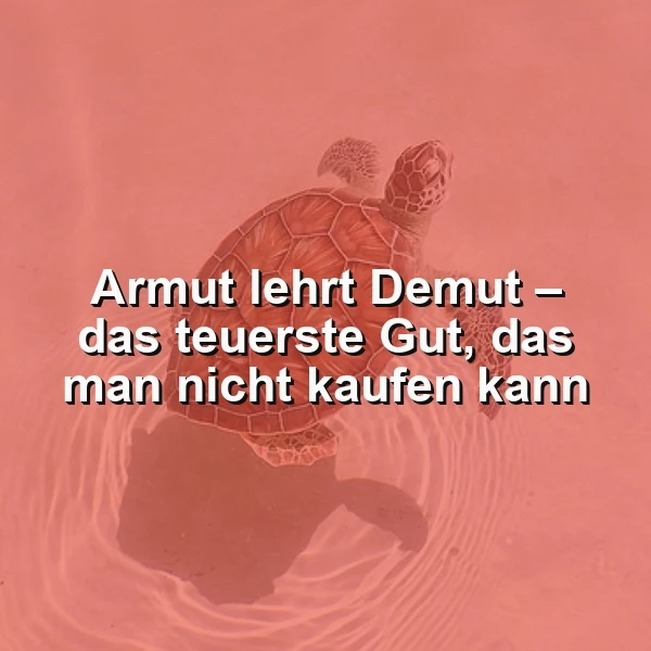 Demut lernen durch Armut: Das unbezahlbare Geschenk