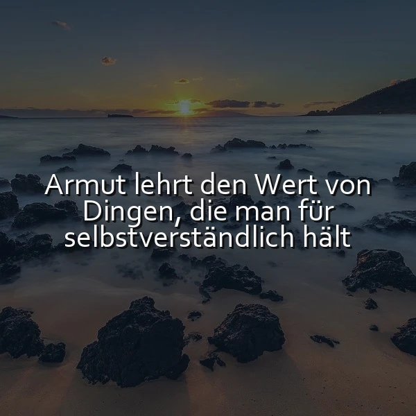 Armut lehrt: Ein witziger Blick auf unsere selbstverständlichen Schätze