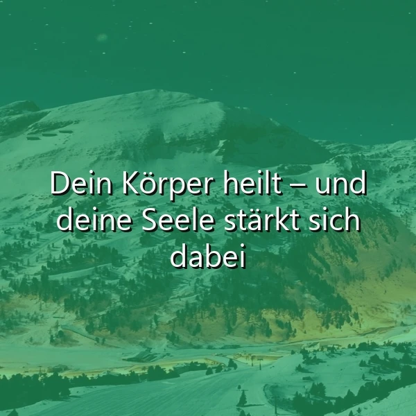 Körper heilt, Seele stärkt sich: Ein Zitat für innere Kraft.