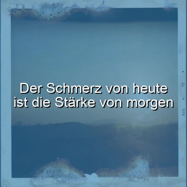 Schmerz heute, Stärke morgen