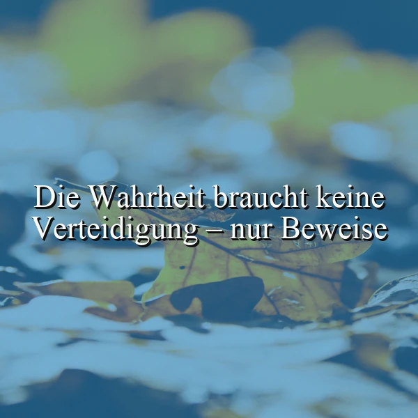 Die Wahrheit spricht für sich selbst - Ein Zitat über Ehrlichkeit