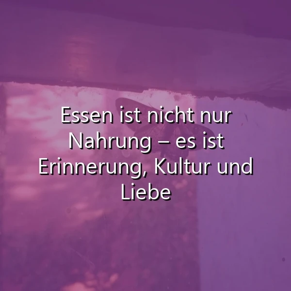 Essen: Erinnerung, Kultur, Liebe. Ein Zitat zum Nachdenken.