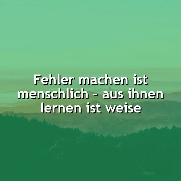 Fehler machen ist menschlich - Weisheit für ein erfülltes Leben