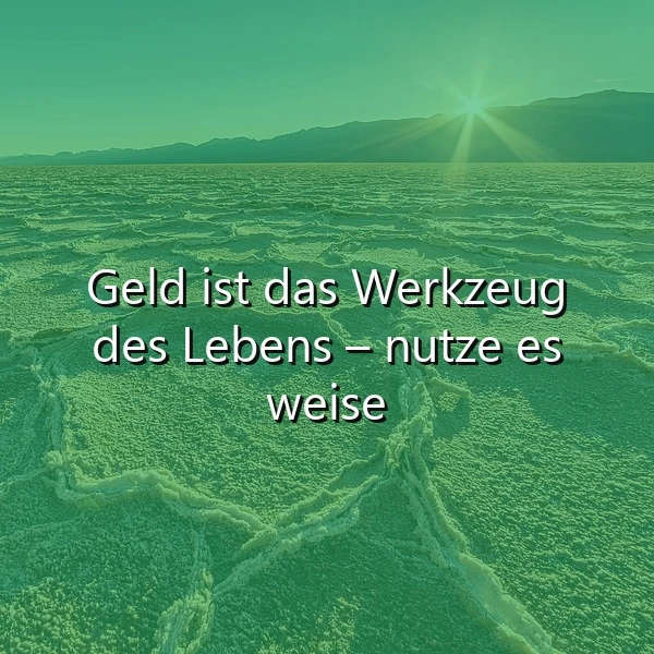 Geld als Werkzeug des Lebens: Nutze es weise – Spruch zum Nachdenken