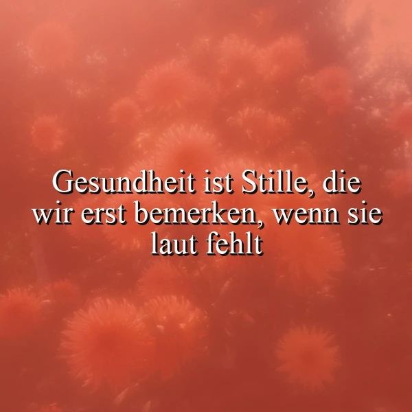 Gesundheit ist Stille - Weisheit über den Wert der Gesundheit