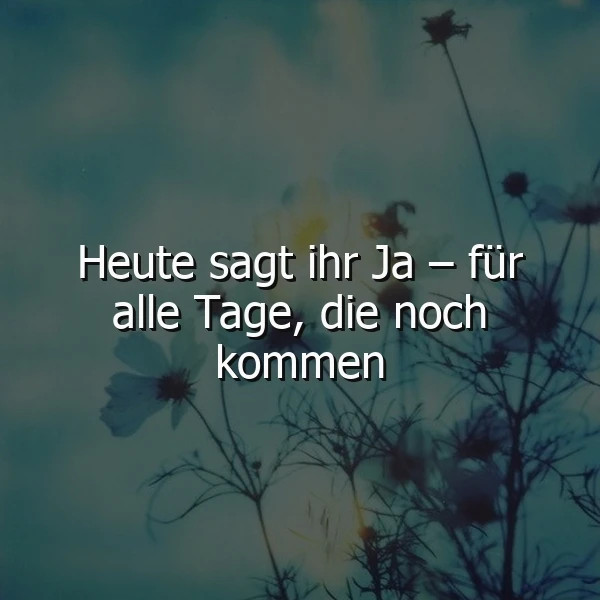 Heute sagt ihr Ja – für alle Tage, die noch kommen: Das wird ja heiter!