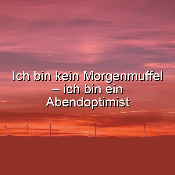 Abendoptimist sein - Die Kunst, die Nacht zum Tag zu machen