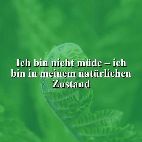 Müdigkeit? Nein, das ist mein natürlicher Zustand