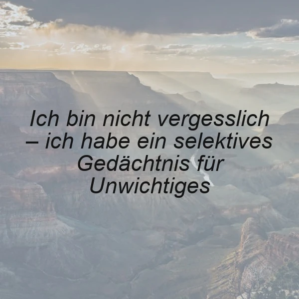 Selektives Gedächtnis für Unwichtiges? 😂 Der lustigste Spruch des Tages!