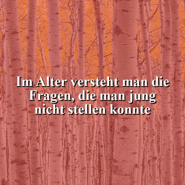 Im Alter versteht man die Fragen: Eine tiefe Lebensweisheit zum Nachdenken