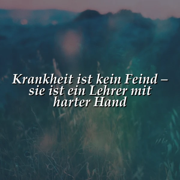 Krankheit als Lehrer: Eine Lektion mit harter Hand