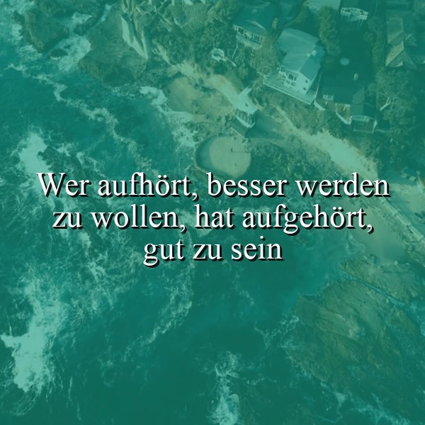 Stete Verbesserung: Wer aufhört, besser werden zu wollen, hört auf, gut zu sein