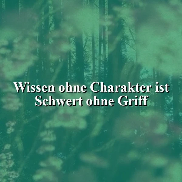 Wissen ohne Charakter: Ein Schwert ohne Griff – wahre Stärke finden.