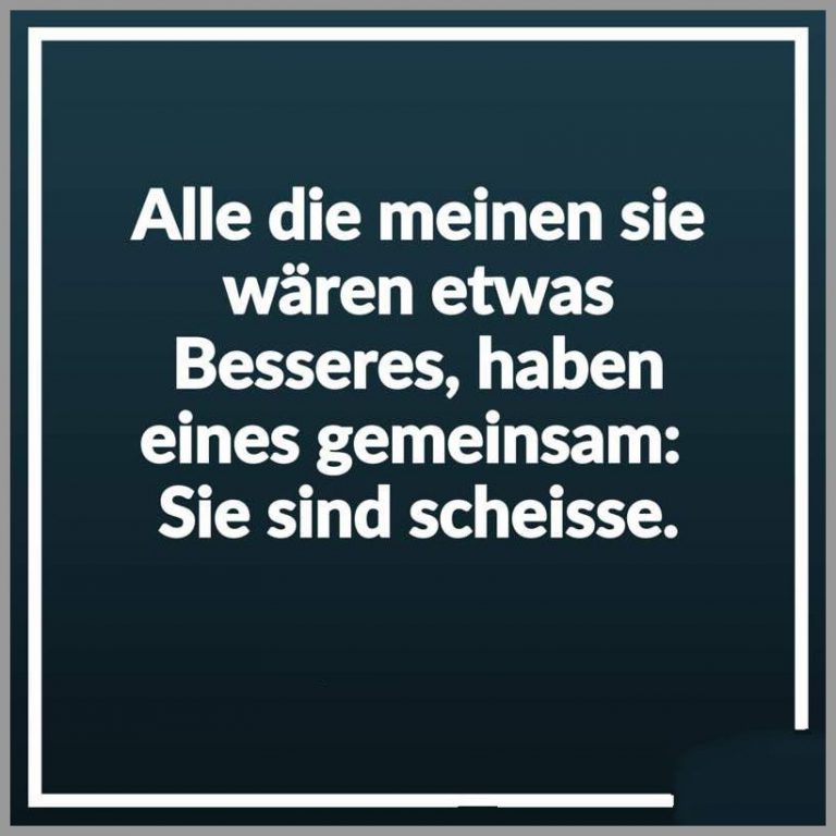 Alle die meinen sie waeren etwas besseres haben eines gemeinsam sie sind scheisse