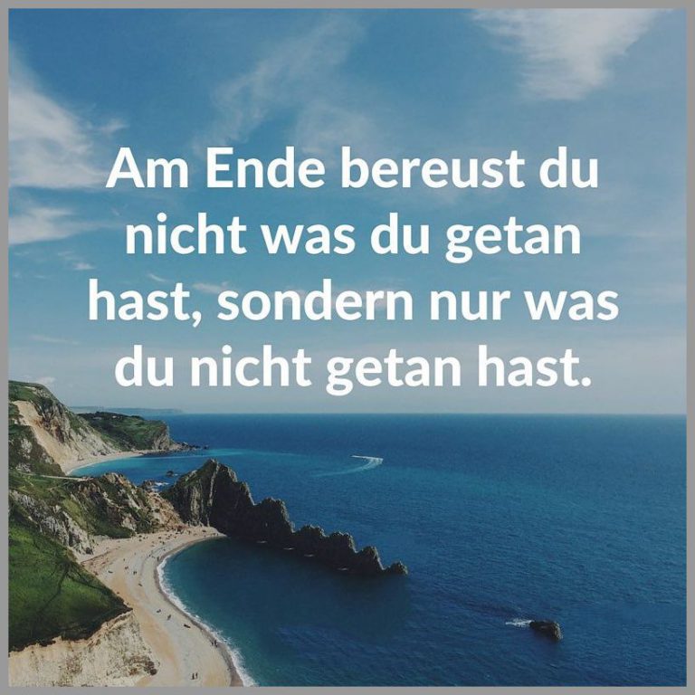 Am ende bereust du nicht was du getan hast sondern nur was du nicht getan hast
