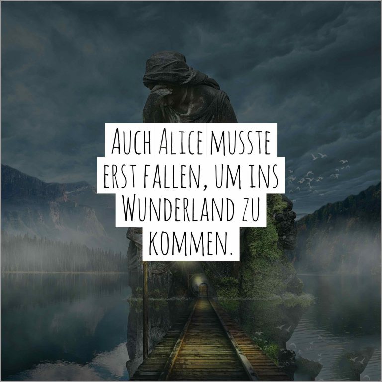 Auch alice musste erst fallen um ins wunderland zu kommen