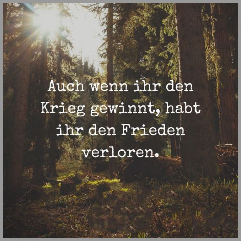 Auch wenn ihr den krieg gewinnt habt ihr den frieden verloren