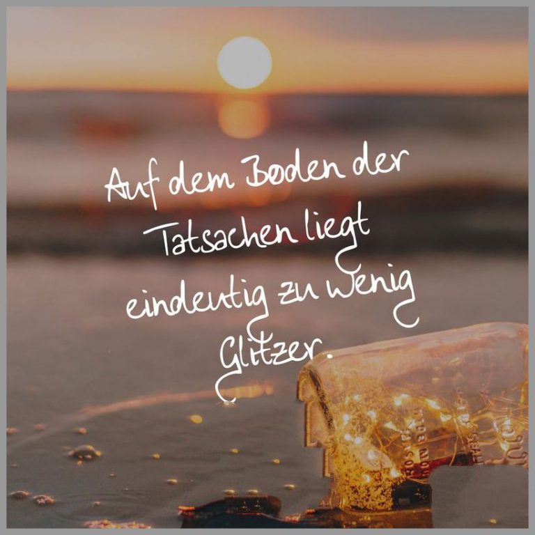 Auf dem boden der tatsachen liegt eindeutig zu wenig glitzer