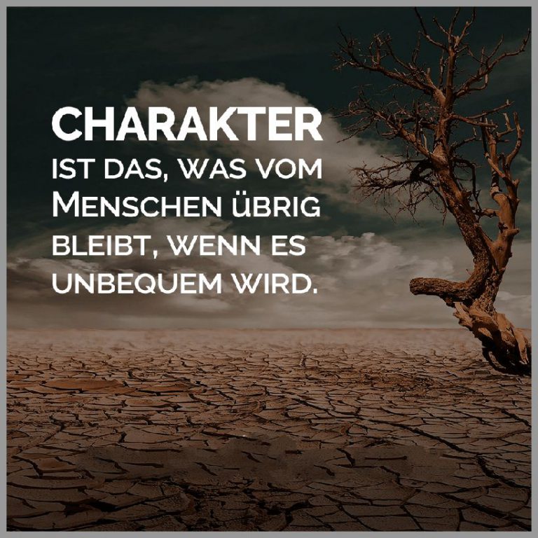 Charakter ist das was vom menschen uebrig bleibt wenn es unbequem wird