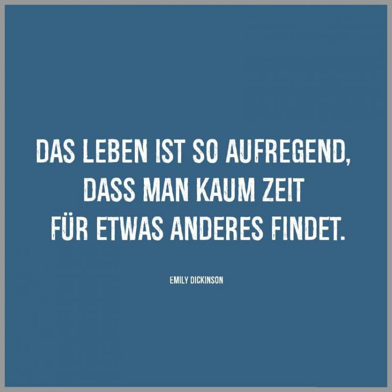 Das leben ist so aufregend dass man kaum zeit fuer etwas anderes findet