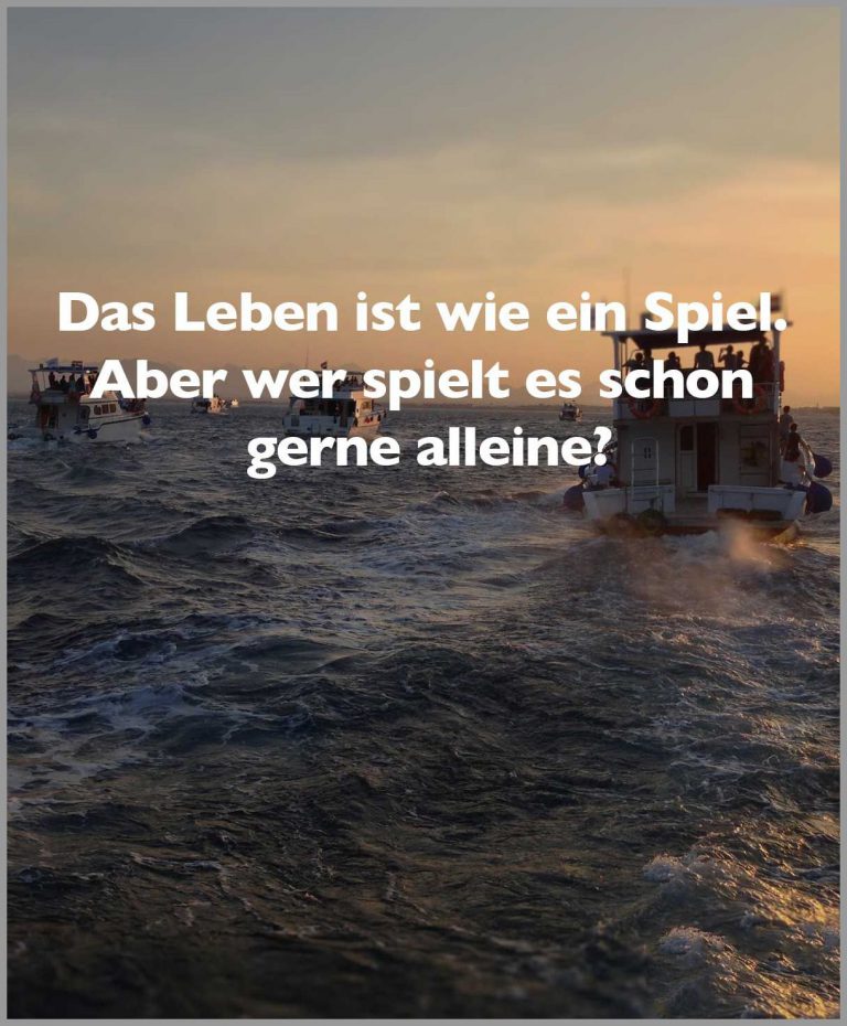 Das leben ist wie ein spiel aber wer spielt es schon gerne alleine