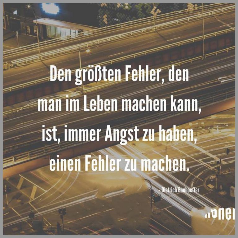 Den groessten fehler den man im leben machen kann ist immer angst zu haben einen fehler zu machen