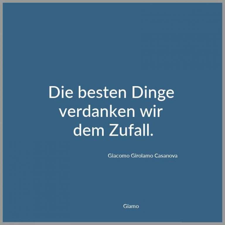 Die besten dinge verdanken wir dem zufall