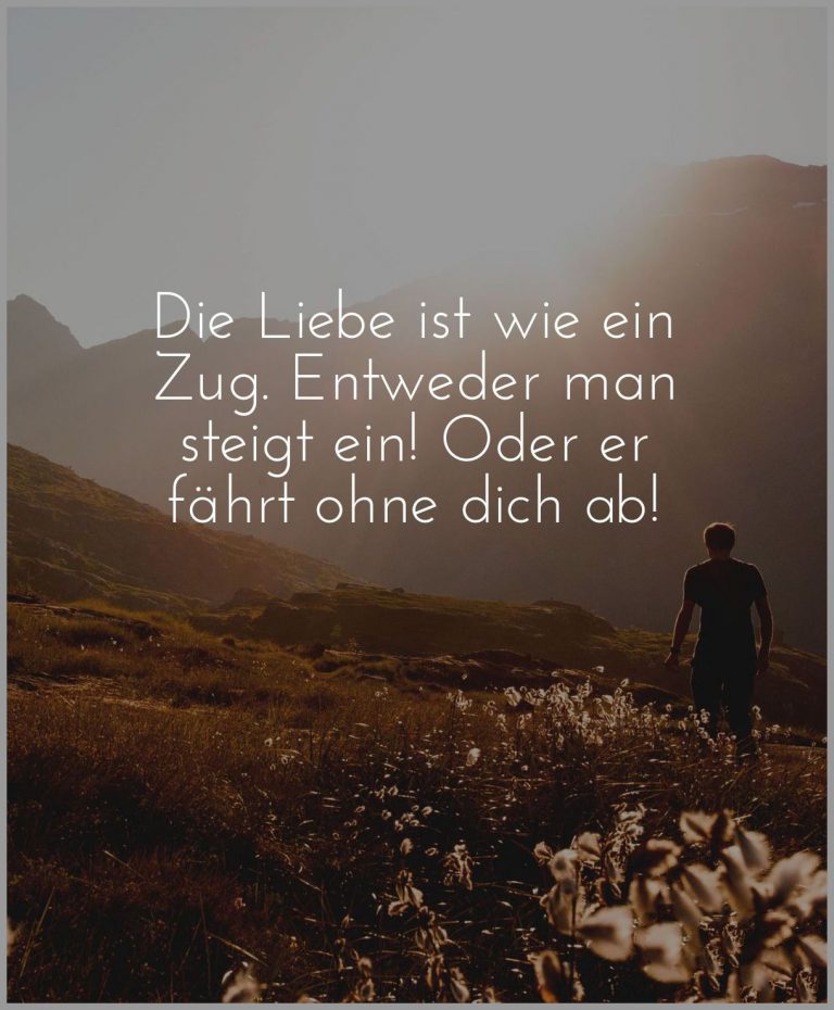 Die liebe ist wie ein zug entweder man steigt ein oder er faehrt ohne dich ab