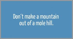 Don t make a mountain out of a mole hill 300x161 - Erinnere dich an gestern denk an morgen aber lebe heute
