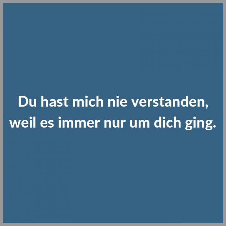 Du hast mich nie verstanden weil es immer nur um dich ging