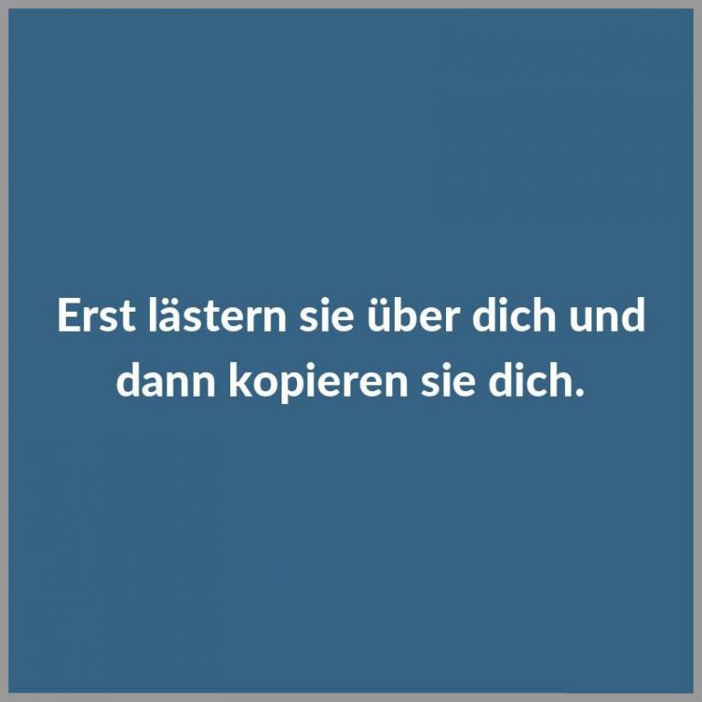 Erst laestern sie ueber dich und dann kopieren sie dich