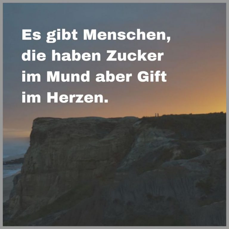 Es gibt menschen die haben zucker im mund aber gift im herzen