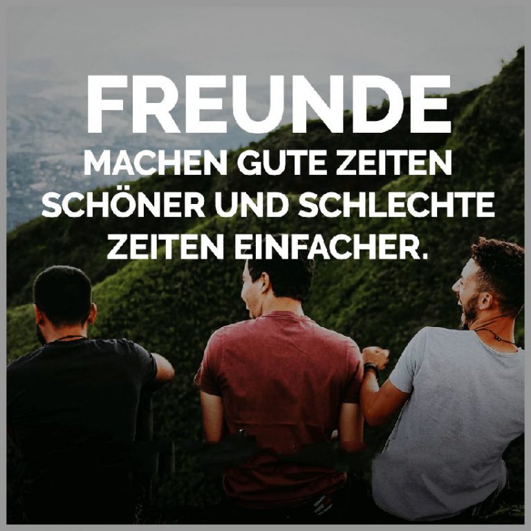 Freunde machen gute zeiten schoener und schlechte zeiten einfacher